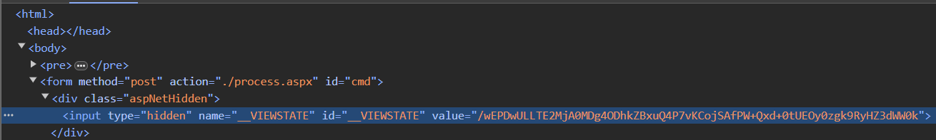 __VIEWSTATE in HTML source